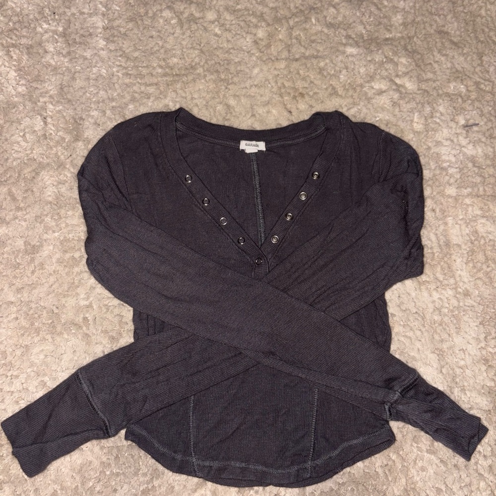 Garage Charcoal Long Sleeve Top